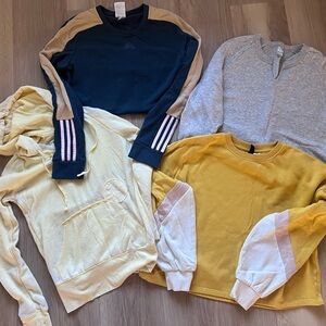 Mixed Color Casual Sweatshirt Bundle - Yellow, Navy, Cream, Gray S/M